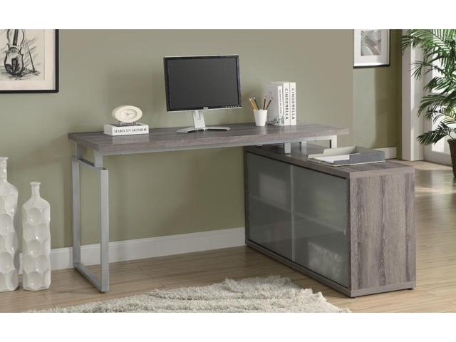 Monarch Specialties Dark Taupe Reclaimed Look L Shaped Desk Monarch Specialties Dark Taupe Reclaimed Look
