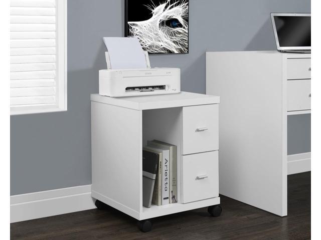 Monarch Specialties White Hollow Core 2 Drawer Computer Stand On Monarch Specialties White Hollow Core 2