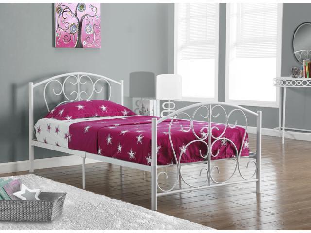 Monarch Specialties White Metal Twin Size Bed Frame I 2390w Newegg Com