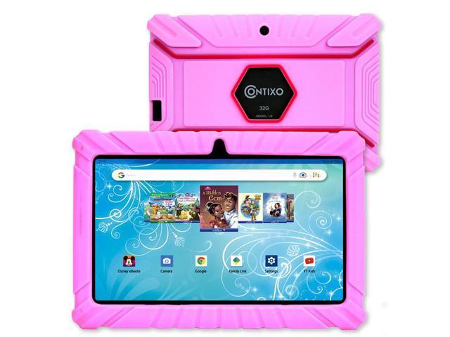 Contixo V8-2 7 inch Kids Tablets Android 11, 32 GB HD Display Dual Cameras Wi-Fi, w/ 50 Disney eBooks, Case & Screen Protector Learning Toys for 2 -10 Years Old (2023 Sep Release, Pink)