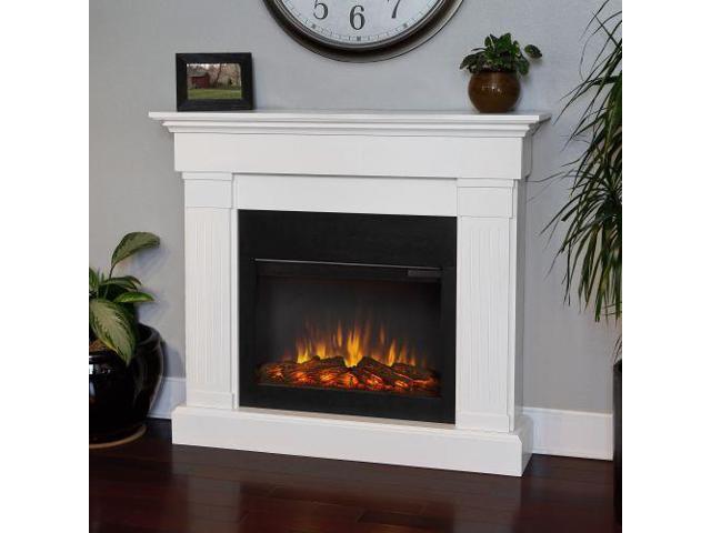 Real Flame Crawford Slim Line Electric Fireplace In White Newegg Com
