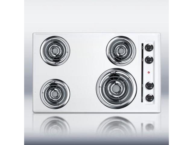 30 Wide 220v Electric Cooktop In White Porcelain Finish Newegg Com