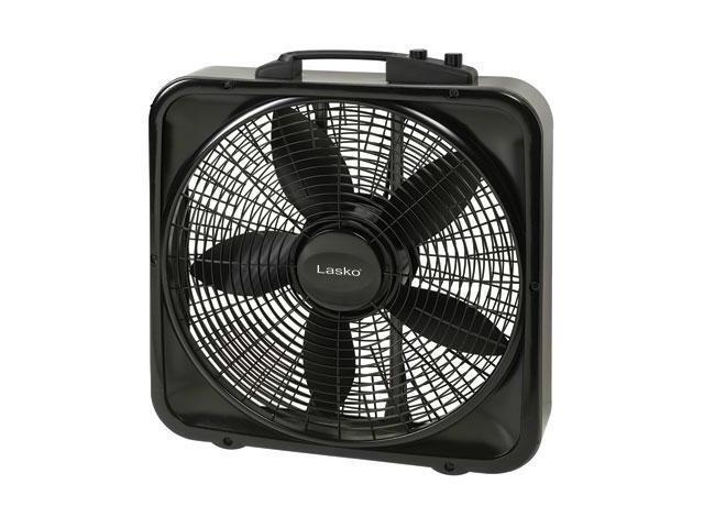 Lasko 20 Weather-Shield Select Box Fan with Thermostat - 20 Diameter - 3  Speed - Carrying Handle, Thermostat, Anti-slip Feet - 22.5 Height x 4.5  Width - Black - Newegg.com