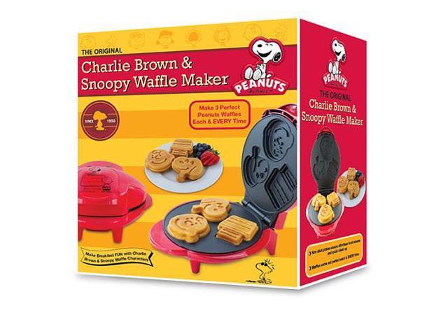 Free New Smart Planet WM6S Peanuts Snoopy and Charlie Brown Waffle Maker Red 