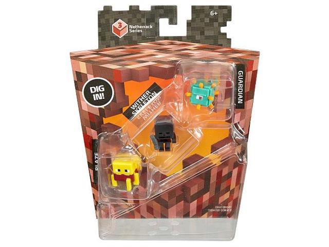 Minecraft Collectible Figures 3 Pack Ser Blaze Wither Skeleton Guardian Newegg Com