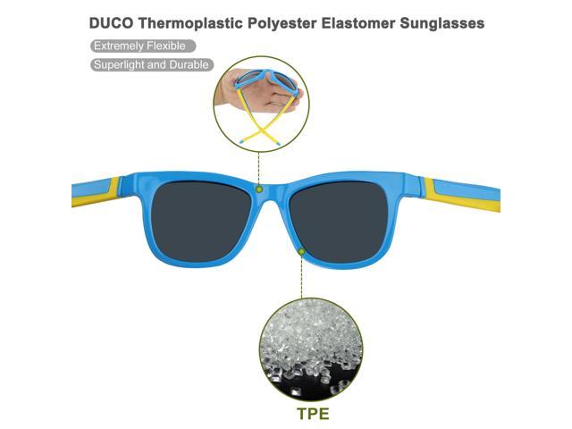 Duco Kids Sports Style Polarized Sunglasses TPEE Flexible Frame Glasses For Boys And Girls K009