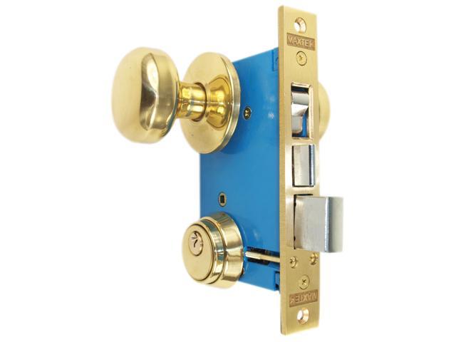 Maxtech Chrome Right Hand Reverse Double Cylinder Iron Gate Mortise Lockset 
