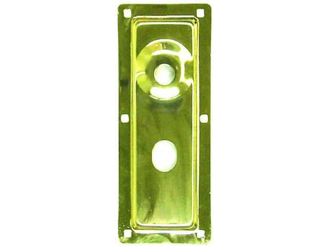 Progressive, 1044BP, Mortise Lock Cylinder Guard Plate 1/4" High Bubble, 4" X 10", Brass Plated