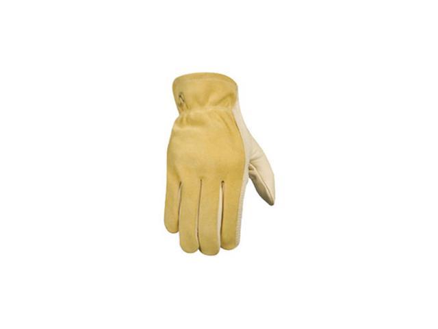 Wells Lamont, 1122L, Large, Men's, Palomino Grain, Cowhide Back Work Glove With Suede Cowhide Back