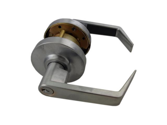 Maxtech Lkle13054 3 Brass Us3 Always Locked Vestibule Storeroom Grade 1 Commercial Cylindrical Ada Clutch Angled Lever Lockset