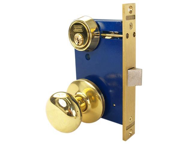 Maxtech Polished Brass Knob Rose Kit For Iron Gate Door Mortise Lock 