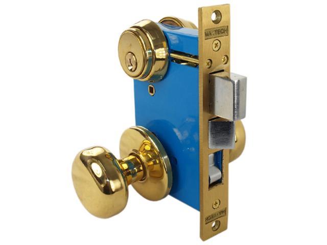 Maxtech Like Marks 22ac Polished Brass Left Hand For In Swinging Doors Heavy Duty Ornamental Knob Rose Double Cylinder Mortise Entry Lockset For