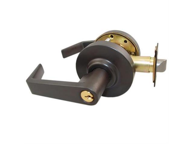 Maxtech Lkle13014 10b Oil Rubbed Bronze Us10b Always Locked Vestibule Storeroom Grade 2 Commercial Cylindrical Ada Angled Lever Lockset