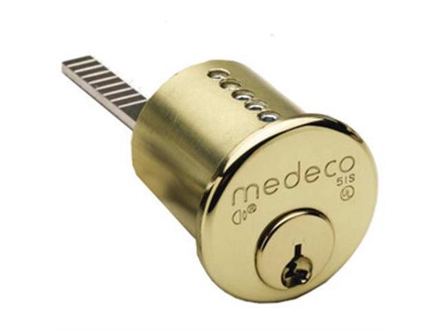 Medeco 10 0300 605 S1 Bright Brass 605 Solid Brass Replacement 1 116 Rim Cylinder Lock Solid