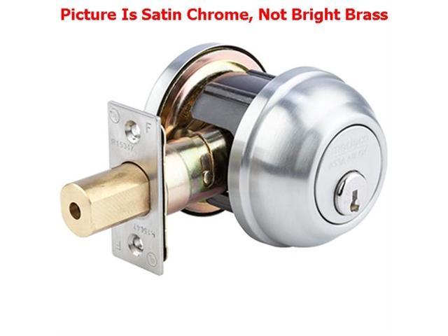 Medeco 14 12110 00 605 Bright Brass 14 Series Grade 2 Commercial Single Cylinder Deadbolt With An Adjustable Backset And High Security 00 Original