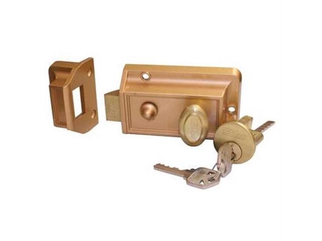 Ilco I220 53 51 Bronze Surface Mount Night Latch Slam Lock With Angle Strike Plate And Kwikset 1289