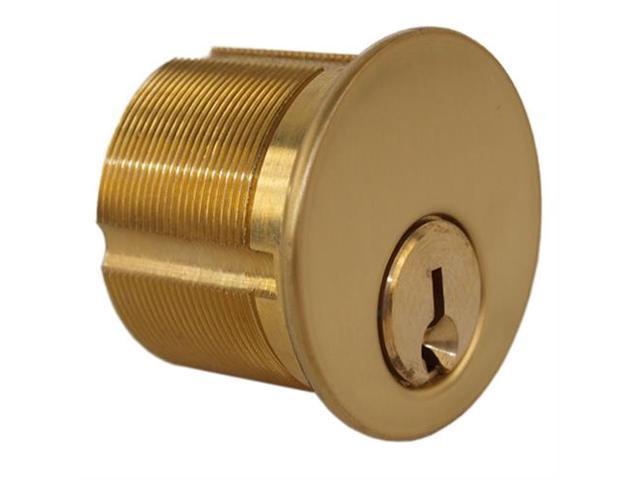 Maxtech R114KW1-03 Polished Brass US3 Solid Brass Replacement 1-1/4" Mortise Cylinder Lock With Kwikset KW1 Keyway