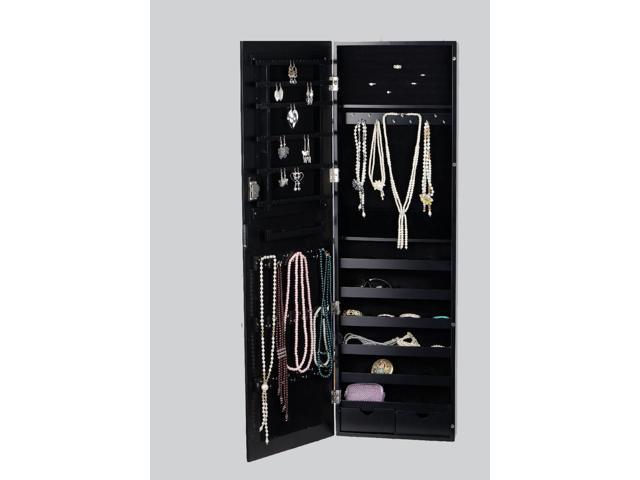 Deluxe Wooden Jewelry Armoire Cabinet, Jewelry Armoire With Lock And Key
