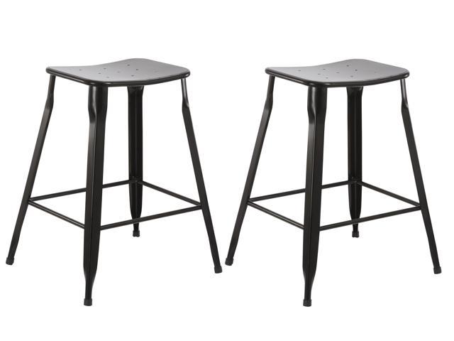 24 inch black backless bar stools