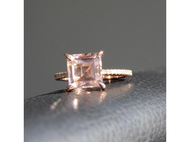 pink princess cut diamond ring