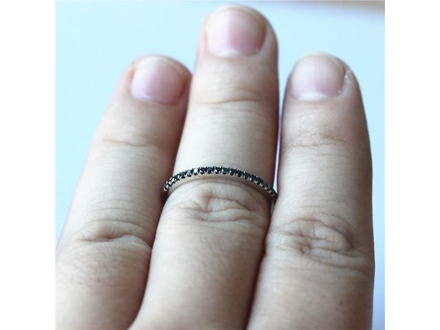 thin black diamond band