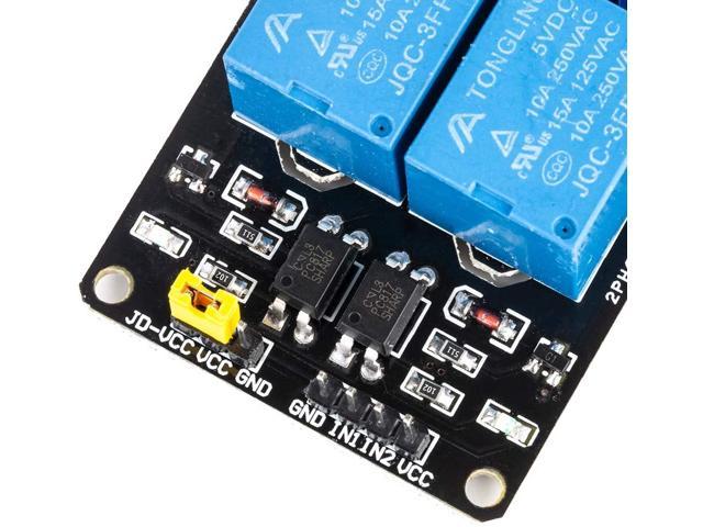 Mcigicm 3Pcs 2 Channel Dc 5V Relay Module For Arduino Uno R3 Dsp Arm Pic Avr Stm 