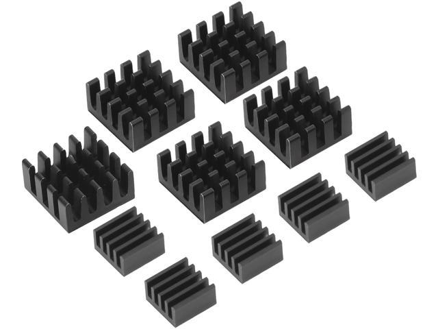 8 Pcs Set Black Adhesive Aluminum Heatsink Cooler Cooling Kit for Raspberry Pi 