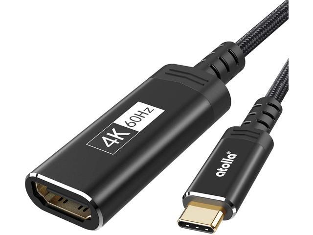 Atolla 4K@60Hz Adaptateur Thunderbolt 3 vers HDMI Compatible pour MacBook Pro/Air,iPad Air/Pro,Galaxy S20/S10/S9/S8,HuaweiP30 /20 Adaptateur USB C vers HDMI
