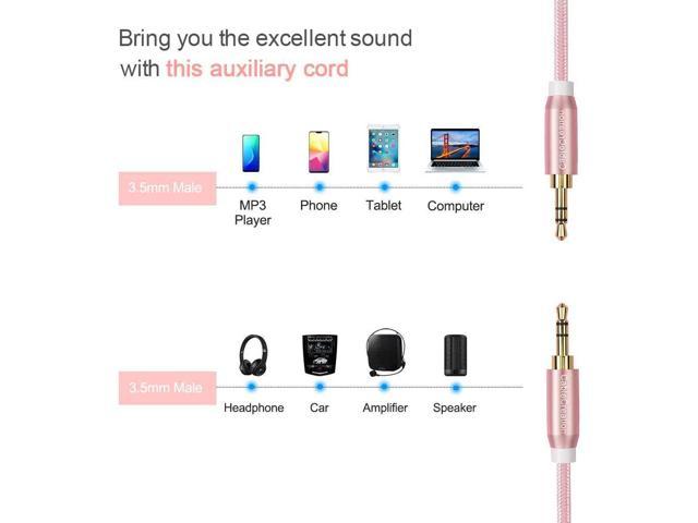 CableCreation 3.5mm Male to Male Stereo Auxillary Audio Cables 3.5mm Aux Cable Compatible with LilGadgets Headphones Smartphones Home/Car Stereos & More 3-Feet/ 0.9M 