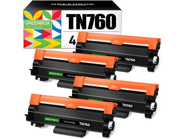 GREENBOX Compatible Toner Cartridge Replacement for Brother TN760 TN-760 TN730 TN-730 for Brother HL-L2350DW DCP-L2550DW HL-L2395DW Hl-L2390DW HL-L2370DW Printer 4 Black 