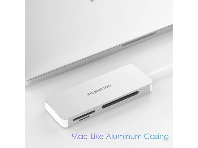 LENTION USB C to CF/SD/Micro SD Card Reader SD 3.0 Card Adapter Compatible 2020-2016 MacBook Pro 13/15/16 Samsung S20/S10/S9/S8/Plus/Note More C12, Space Gray New Mac Air/iPad Pro/Surface