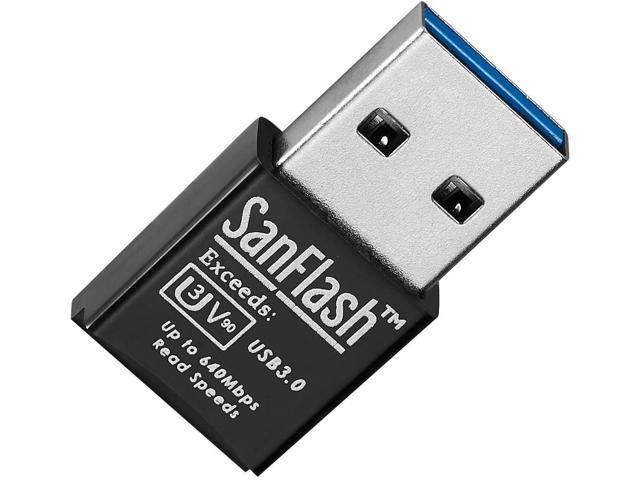 SanFlash PRO USB 3.0 Card Reader Works for Lava Iris 550Q Adapter to Directly Read at 5Gbps Your MicroSDHC MicroSDXC Cards 