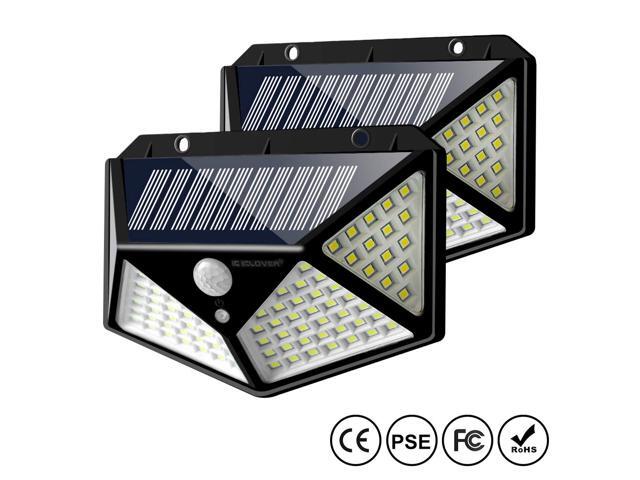 Solar Motion Sensor Lights Outdoor Ic Iclover New Upgraded 100 Led Waterproof Security Wall Night Light With 270 Wide Angle 3 Optional Modes For