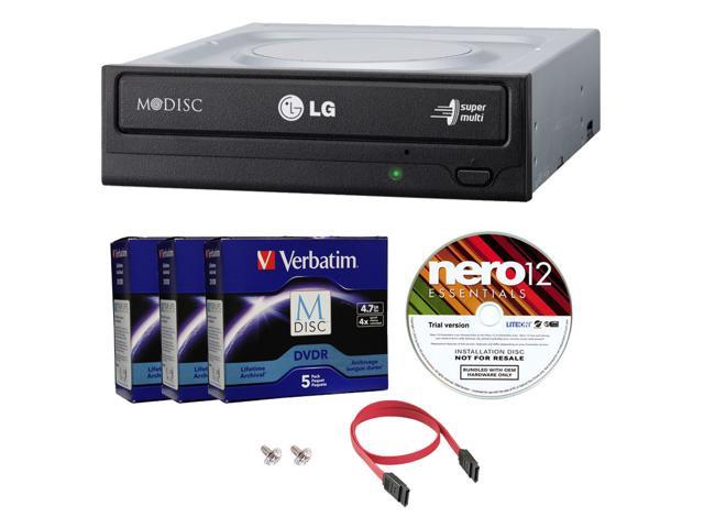 Lg Gh24nsc0 24x M Disc Cd Dvd Internal Burner Writer Drive Free 15pk Mdisc Dvd Nero Software Disc Sata Cable Mounting Screws Neweggcom - 