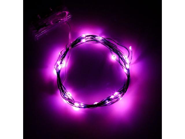 Supernight 2m 20leds Flexible LED Soft Wire String Lights Micro LED Starry Starry Lights AA Battery Operated String Lights for Indoor Outdoor Decoration-Pink