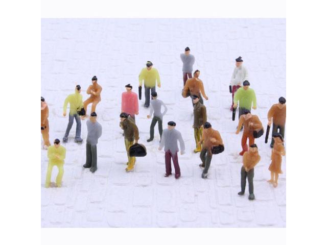 100pcs 1:200 Scale Z Gauge Painted Model People for DIY Layout Stree Figure 