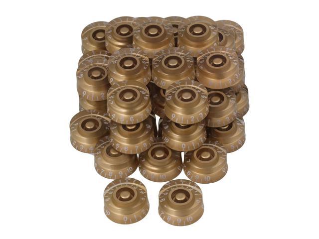 BQLZR Guitar Parts Gold Metal Dome Knobs For Guitar and Bass Pack of 4