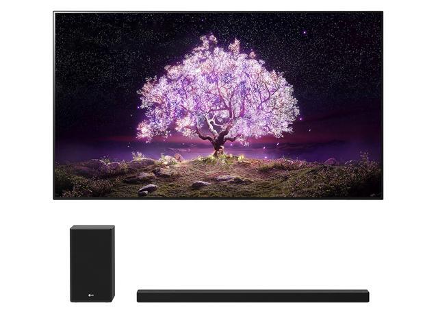 LG OLED55C1PUB 55" 4K Ultra High Definition OLED Smart C1 Series TV with an LG SP9YA 5.1.2 Ch Dolby Atmos Soundbar with Wireless Subwoofer (2021)