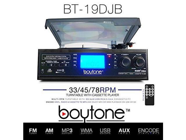 Boytone BT-19DJB-C Multi RPM Turntable, Black