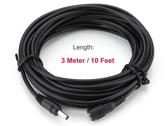 Long 3m Extension Power Lead Charger Cable Black for Foscam FI8910E IP Camera 