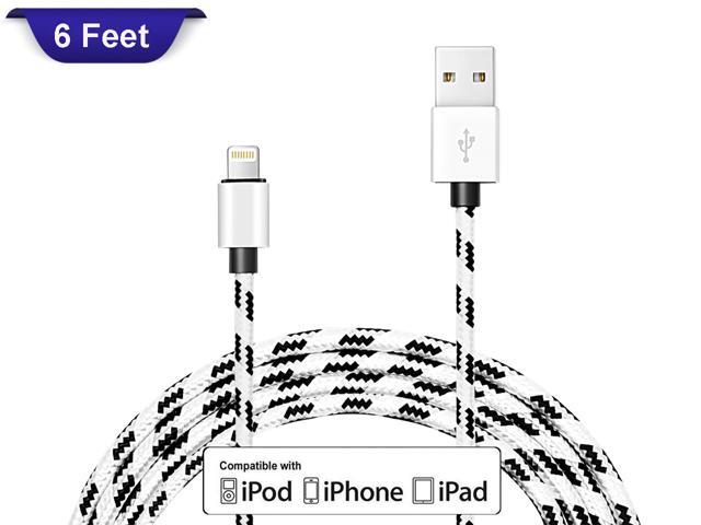 Lightning Cable 6ft Nylon Braided Iphone Charger 8pin Lightning Cable 6ft Nylon Braided