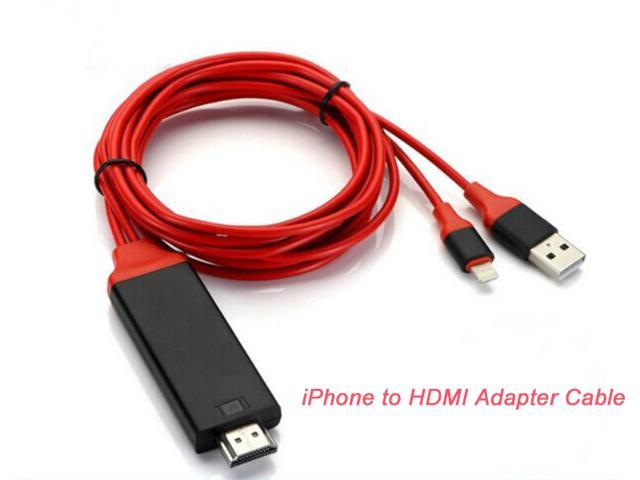 Lightning to Cable Adapter, iPhone to HDMI Cable 1080P AV Adapter HDTV Upgraded Same Screen Device Cable 6.6feet Apple iPhone, Projector, TV and More HDMI Cables - Newegg.com