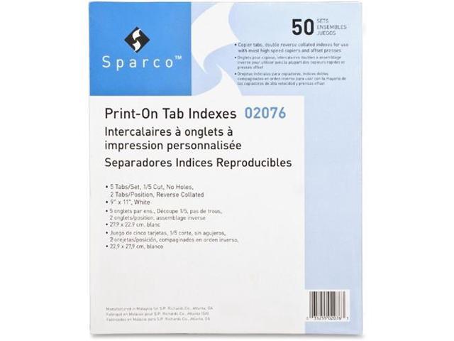 Sparco Print-on Tab Dividers,90 Bright,Letter,Unpunched,50ST//BX,WE SPR21002 Sold as 1 Box