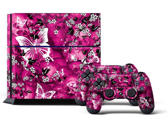 øve sig Tick foretage Sony PS4 PlayStation 4 Console Skin plus 2 Controller Skins - Pink  Butterflies - Newegg.com