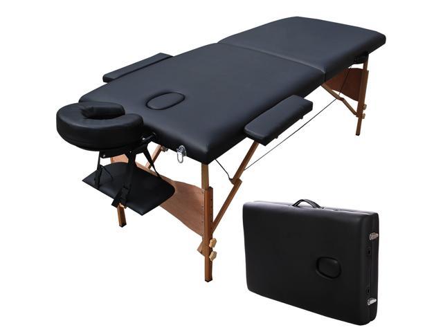 84"L Portable Massage Table Facial SPA Bed Tattoo w/Free Carry Case Black