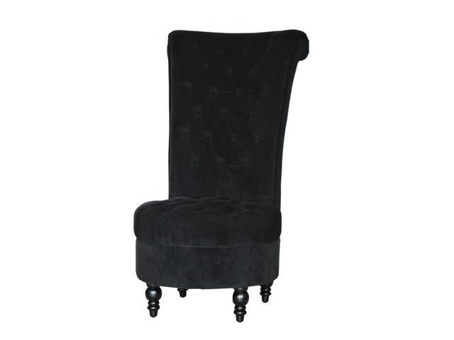 45 Tufted High Back Velvet Accent Chair Black Newegg Com