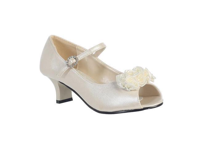 Lito Girls Ivory Pearled Satin Flowers 