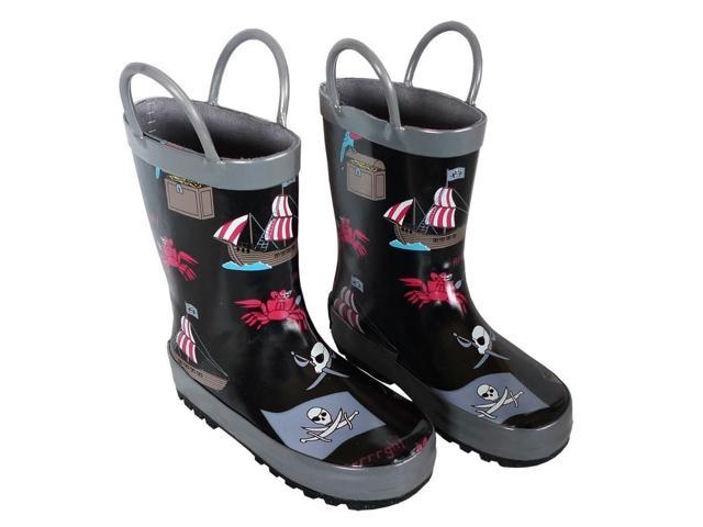 boys black rain boots