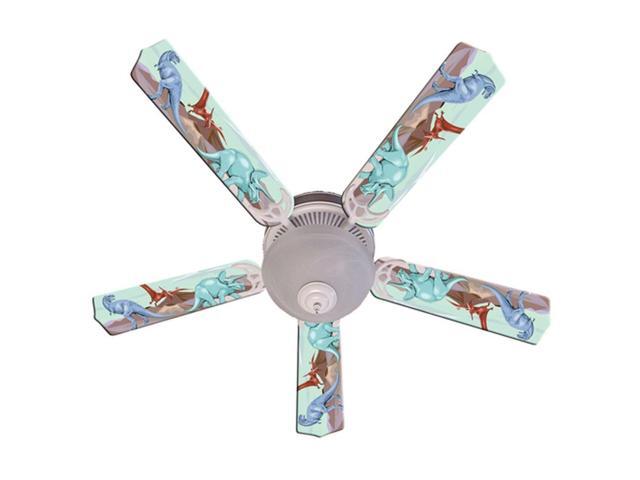 Three Dinosaur Print Blades 52in Ceiling Fan Light Kit Newegg Com