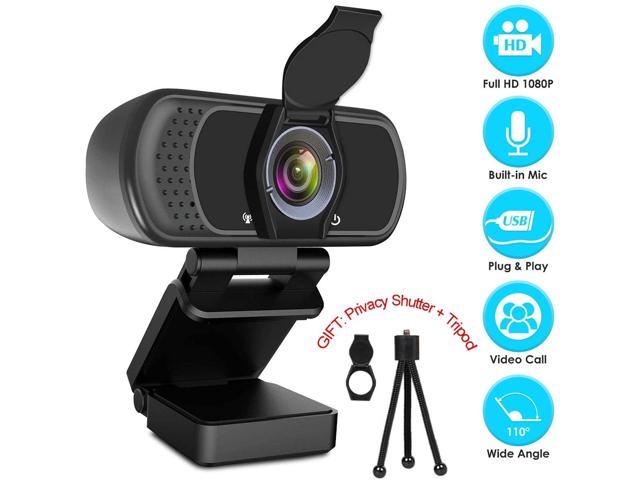 110-Degree Widescreen Web Camera for Computer Streaming Video Calling Recording Conferencing Full HD 1080P Webcam Webcam with Microphone for Desktop USB Plug and Play Laptop Mac PC Web Cam 